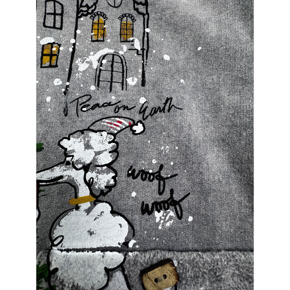 Ali Miles Dog Lovers Holiday Christmas City Scene Cotton Top Women's Size 2X - Picture 5 of 11